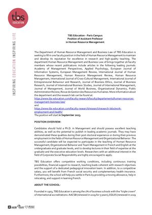 Offre Droit RH Campus Paris