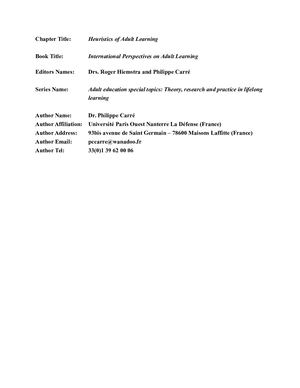 Heuristics of adult learning