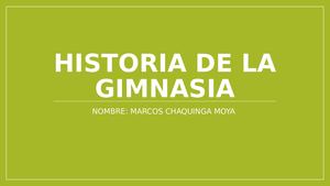 Historia De La Gimnasia