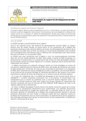 Présentation du rapport de développement durable 2021-2022