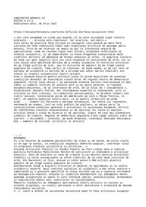 Baraschi, Constantin - Tratat De Sculptura (Vol 1).