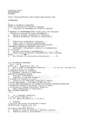 Cucos, Constantin - Pedagogie