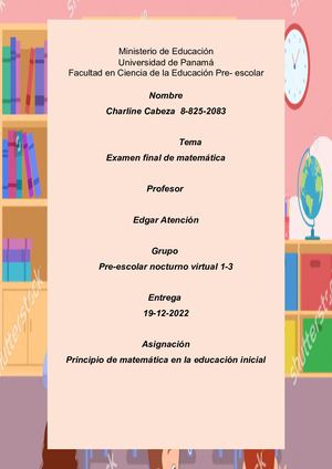 Ministerio De Educación Matematica Examen Final