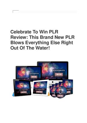 Celebrate To Win Plr Review