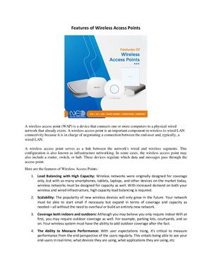 Calaméo - Features Of Wireless Access Points