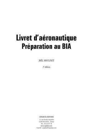 Extrait 2006 Livret d'aéronautique - Préparation au BIA. 2e édition