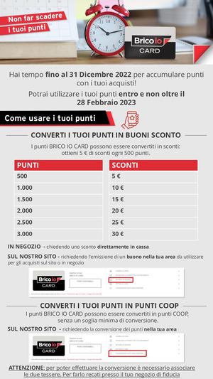 SCADENZA PUNTI BRICO IO CARD 2022