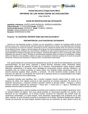 Boletas De 1er Momento Cuarto Grado