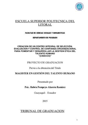 Ruben Pompeyo Alarcon Ramirez, Proyecto Centro De Control De Confianza Empresarial (Ruben P Alarcon R)