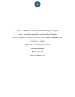 Actividad 4 Diseño De Un Recurso Educativo Inclusivo Y Accesible Parte 1