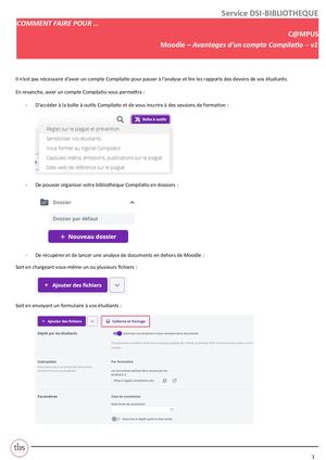 C@MPUS Moodle FR Plagiat Interet Compte Compilatio