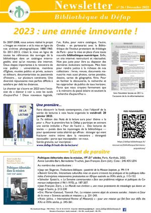 Newsletter n°26 Décembre 2022