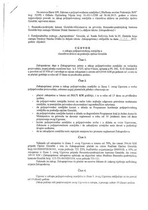 Ugovor o Zakupu zemljista Ministarstvo za privredu I Zz Agopodrinje