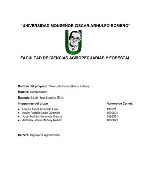 Avance De Proyecto Vivero El Pulgarcito Final