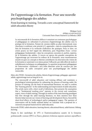 Pour une nouvelle psychopédagogie