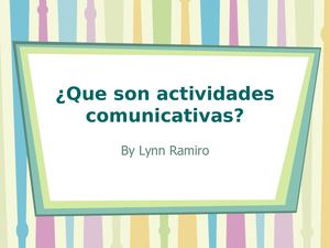 Que Son Actividades Comunicativas