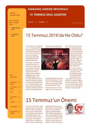 15 Temmuz Okul Gazetesi