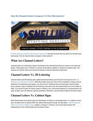 How Do Channel Letters Compare To The Alternatives