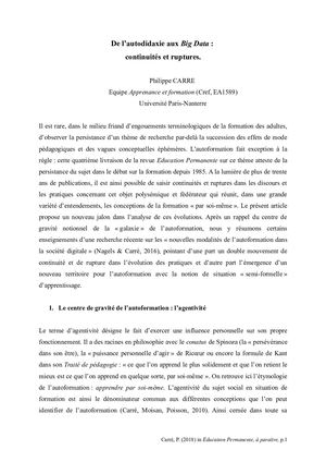 De l'autodidaxie aux Big Data