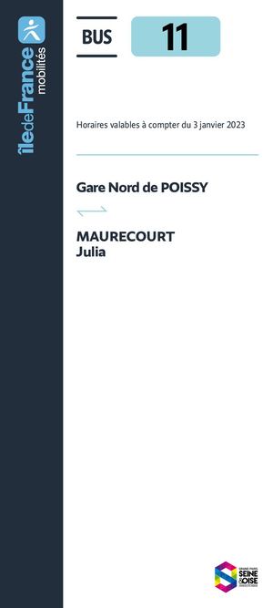 Horaires bus ligne 11 Keolis_janvier 2023