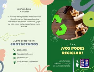 Brochure Diptico De  Reciclaje