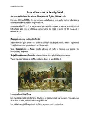 Las Civilizaciones De La Antigüedad Alejandro Gonzalez