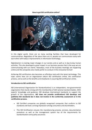 How To Get Iso Certification Online( Nigeria)