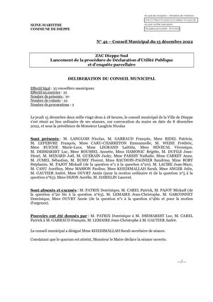 DB42 151222 - ZAC Dieppe Sud - Procédure DUP