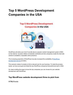 Listical Top 5 Word Press Development Companies In The Usa (1)