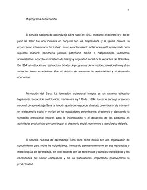 Mi Programa De Formación