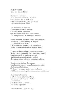 MUJER TRISTE, POEMA