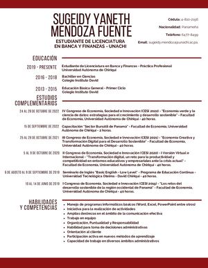 CV Sugeidy Mendoza - UNACHI