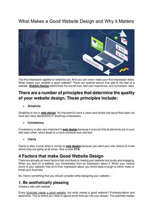 What Makes A Good Website Design And Why It Matters