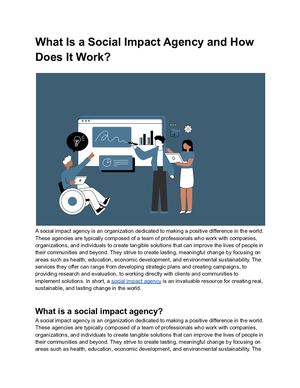 What Is A Social Impact Agency And How Does It Work