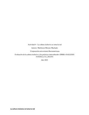 Actividad 4 La Cultura Inclusiva Se Toma La Red Ok