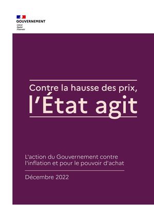 Contre l'inflation, la hausse des prix, en faveur des ménages et des entreprises, l'État agit