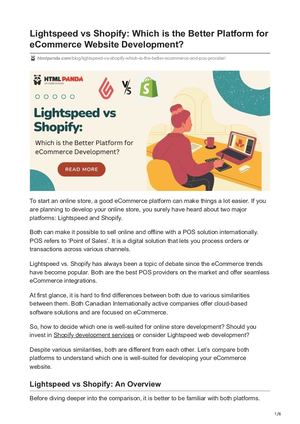 Lightspeed Vs Shopify Which Is The Better Platform For E Commerce Website Development
