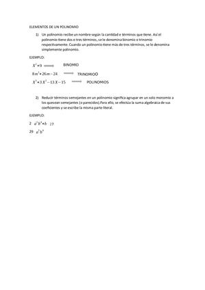 Elementos De Un Polinomio