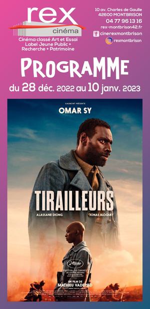 Programme  cinéma Rex de Montbrison du 28 12 22 Au 10 01 23