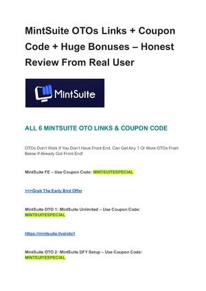 Mint Suite Otos Links + Coupon Code + Huge Bonuses – Honest Review From Real User