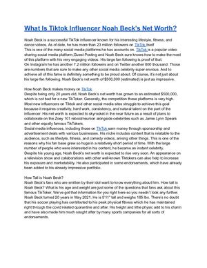 What Is Tiktok Influencer Noah Beck’s Net Worth