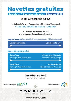 Horaires Navettes Skibus Décembre 2022
