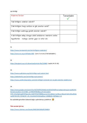 Işık Kirliliği Araştırma Soruları Ve Kaynakları
