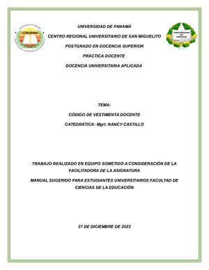 Revista Codigo De Vestimenta