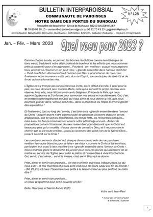 Bulletin n°128 Janvier Février Mars 2023