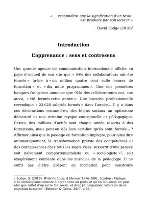 Psychologie pour la formation - Introduction