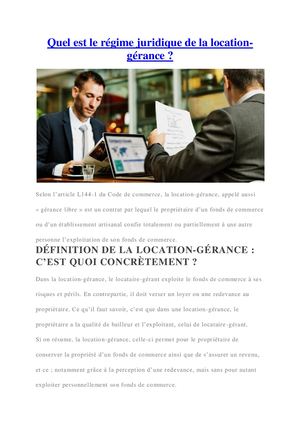Location-gérance | Définition