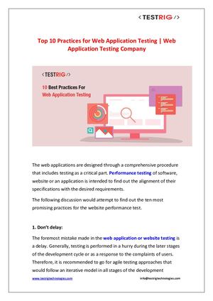 Calaméo - Top 10 Practices For Web Application Testing