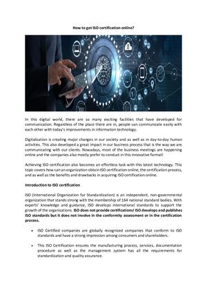 Iso Certification