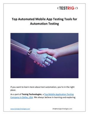 Calaméo - Top Automated Mobile App Testing Tools For Automation Testing